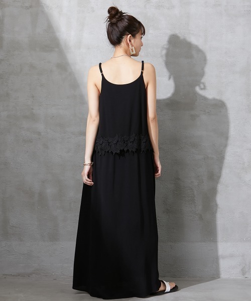 「SMILE LAND」 キャミソールワンピース 4L ブラック レディース_画像9