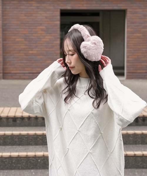 Honeys（ハニーズ） 耳当て イヤーマフ ハート型イヤーマフラー