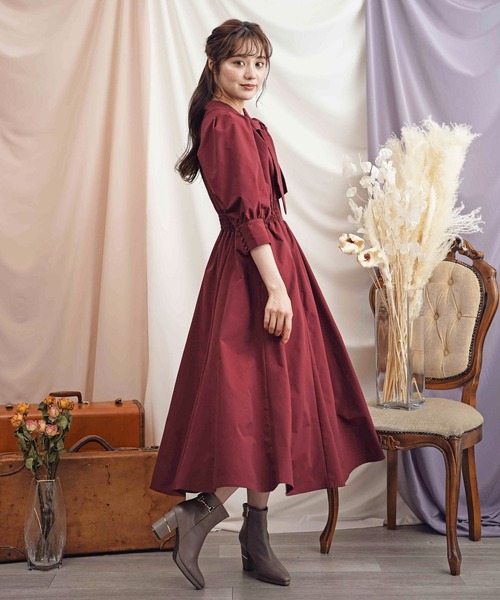 「NOELA」 7分袖ワンピース M ピンク レディース_画像4