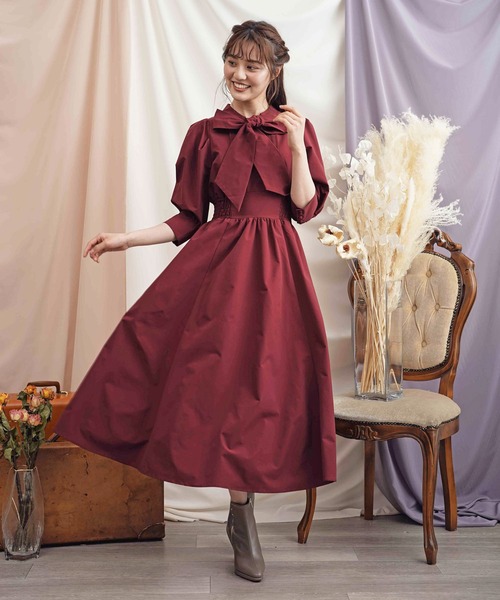 「NOELA」 7分袖ワンピース M ピンク レディース_画像5