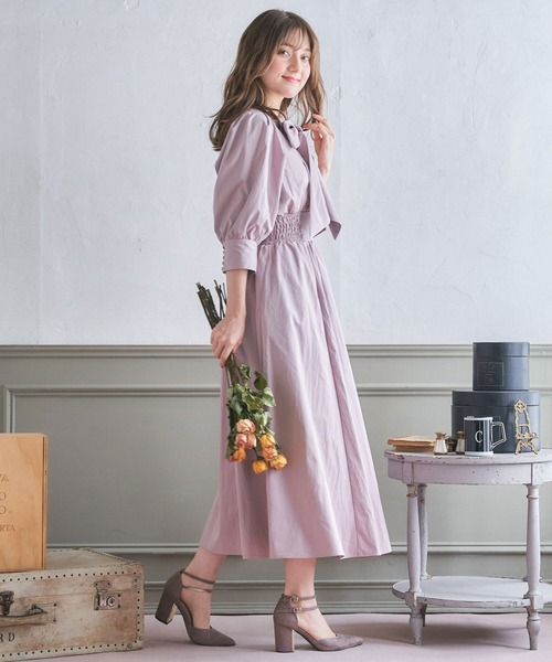 「NOELA」 7分袖ワンピース M ピンク レディース_画像6