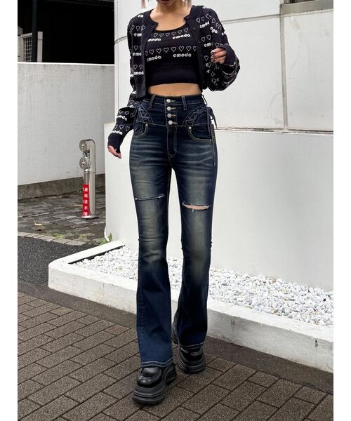 EMODA（エモダ） ジーンズ デニム デニムパンツ カーブレースアップ