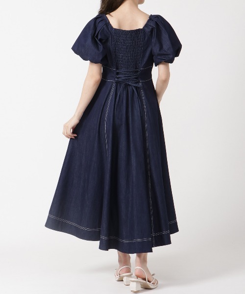 「WILLSELECTION」 半袖ワンピース MEDIUM ネイビー レディース_画像5