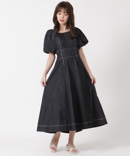 「WILLSELECTION」 半袖ワンピース MEDIUM ネイビー レディース_画像6