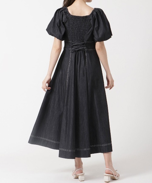 「WILLSELECTION」 半袖ワンピース MEDIUM ネイビー レディース_画像9