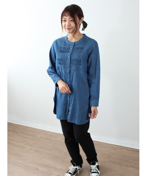 「MB mint breeze」 長袖ブラウス M ネイビー レディース_画像3