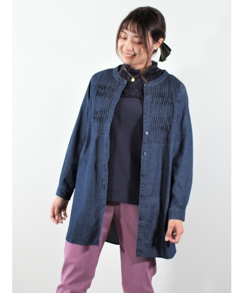 「MB mint breeze」 長袖ブラウス M ネイビー レディース_画像6