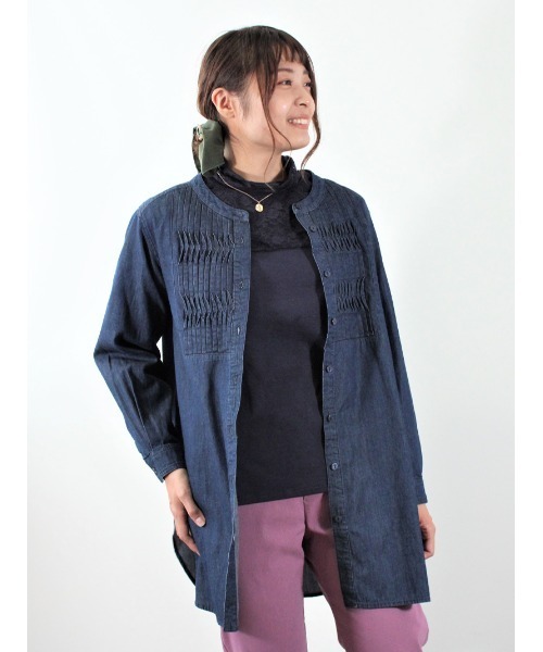 「MB mint breeze」 長袖ブラウス M ネイビー レディース_画像7