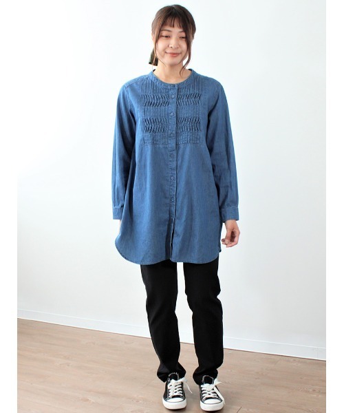 「MB mint breeze」 長袖ブラウス M ネイビー レディース_画像9