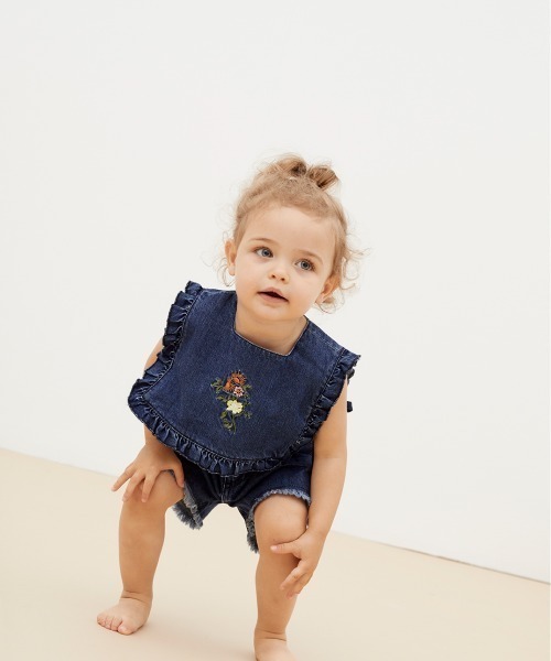 「The New Society」 「KIDS」デニムハーフパンツ 18M インディゴブルー キッズ_画像2