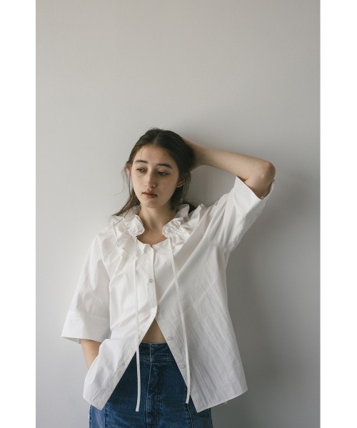 「STYLEMIXER」 半袖ブラウス FREE ネイビー レディース_画像4