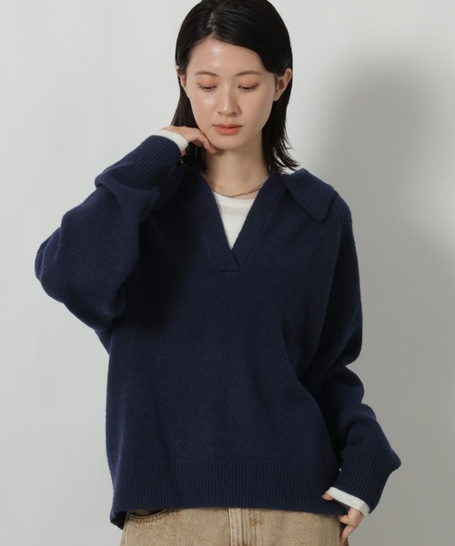 アキページ LAKOLE（ラコレ） ニット セーター 7ゲージ襟付スキッパーニットプル