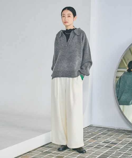 LAKOLE（ラコレ） ニット セーター 7ゲージ襟付スキッパーニットプル