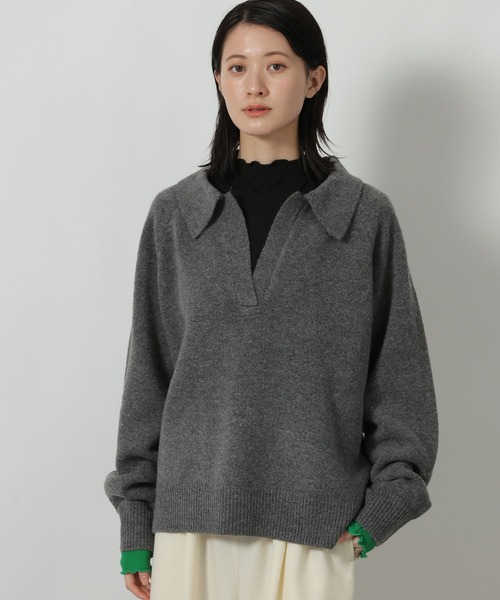 LAKOLE（ラコレ） ニット セーター 7ゲージ襟付スキッパーニットプル