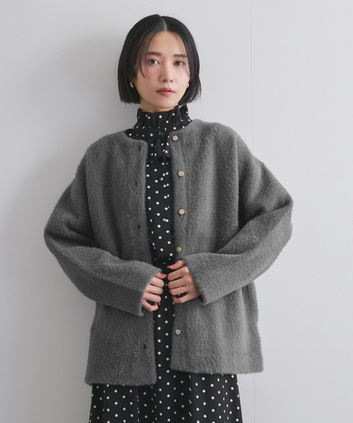 「QUEENS COURT」 ニットカーディガン M グレー レディース_画像8