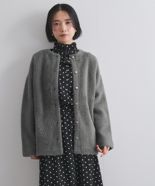 「QUEENS COURT」 ニットカーディガン M グレー レディース_画像9