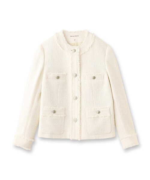 「DRESSTERIOR」 ツイードジャケット 36 ブラック レディース_画像2