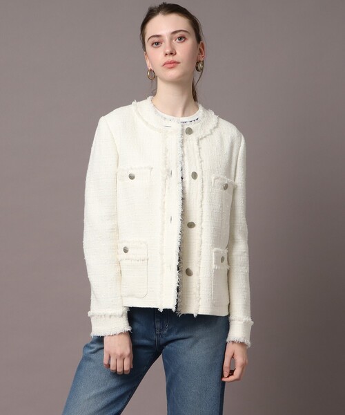 「DRESSTERIOR」 ツイードジャケット 36 ブラック レディース_画像5