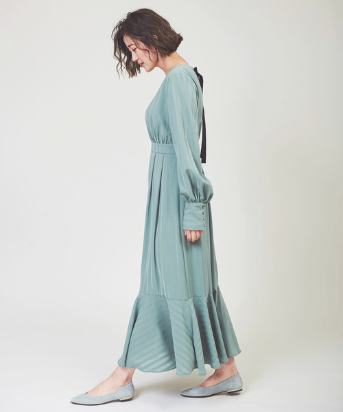 「The Virgnia」 長袖ワンピース S ブラック レディース_画像9