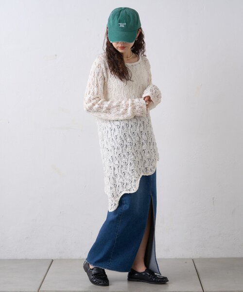 WILLOW tシャツ 「willow」アシメレースチュニック レディース