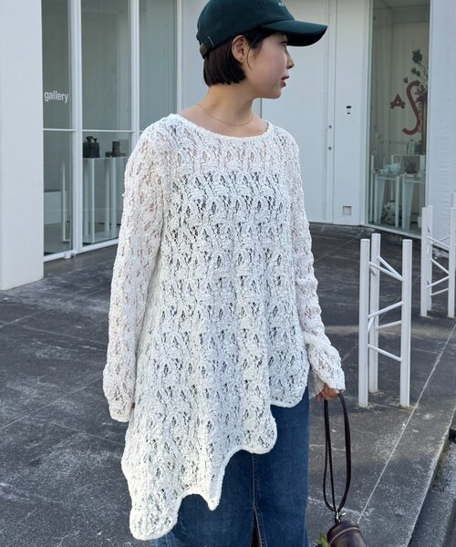 WILLOW tシャツ 「willow」アシメレースチュニック レディース