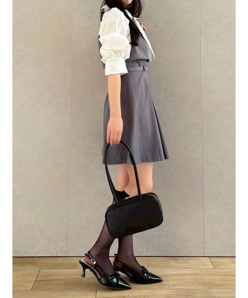 ワンピース 2WAYボウタイレイヤードミニワンピースの画像
