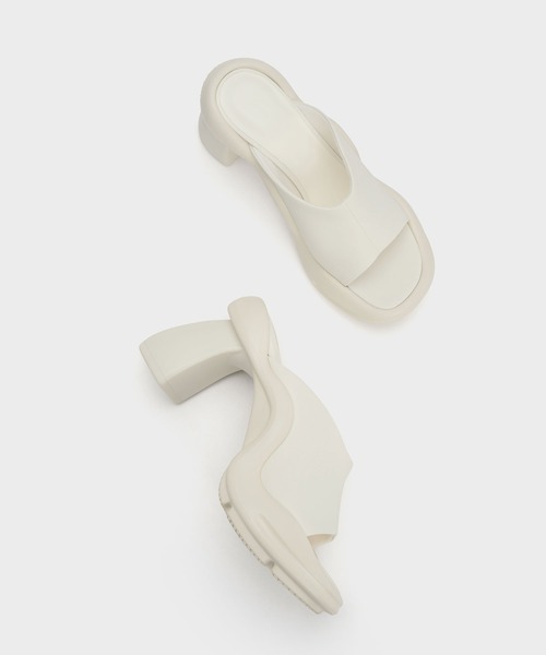 「CHARLES & KEITH」 ミュール 25cm クリーム レディース_画像9
