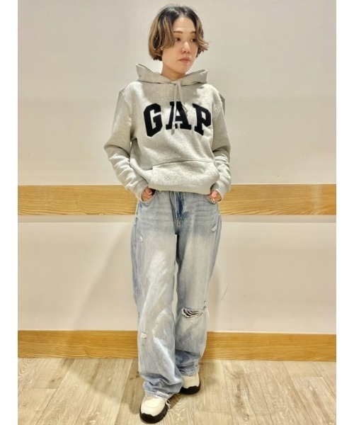 GAP（ギャップ） プルオーバーパーカー L ライトグレー メンズ