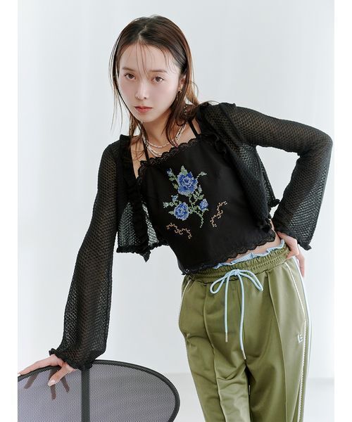 本日のみ限定価格✳︎リリーブラウン  フリルニットカーディガン LILY BROWN（リリーブラウン） カーディガン フリルニットカーディガン