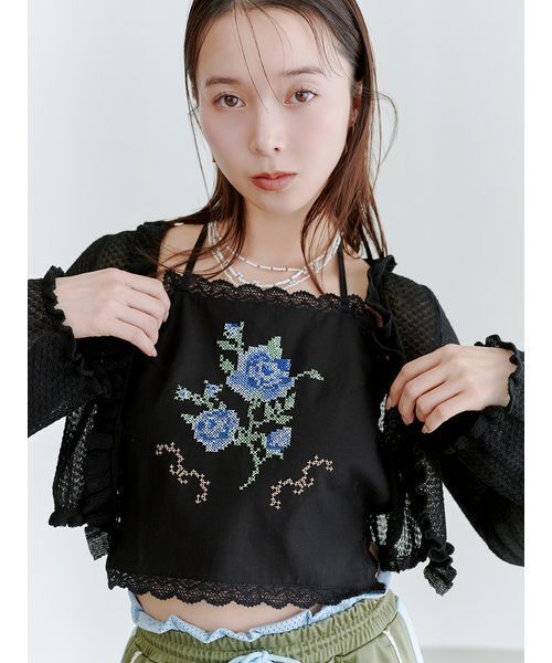 LILY BROWN（リリーブラウン） カーディガン フリルニットカーディガン