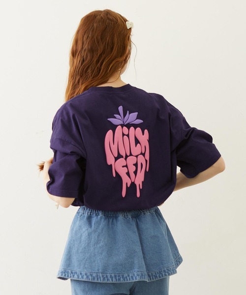 MILKFED.（ミルクフェド） tシャツ 半袖 MELTY STRAWBERRY WIDE S/S