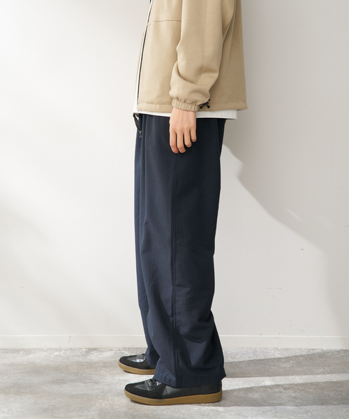 未使用ヘビーウォッシュ縦ストライプビンテージワイドルックストレート 