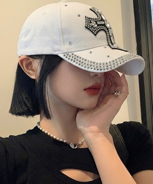 lilful キャップ 帽子 「26年春夏新作」Y2K クロスモチーフ ライン