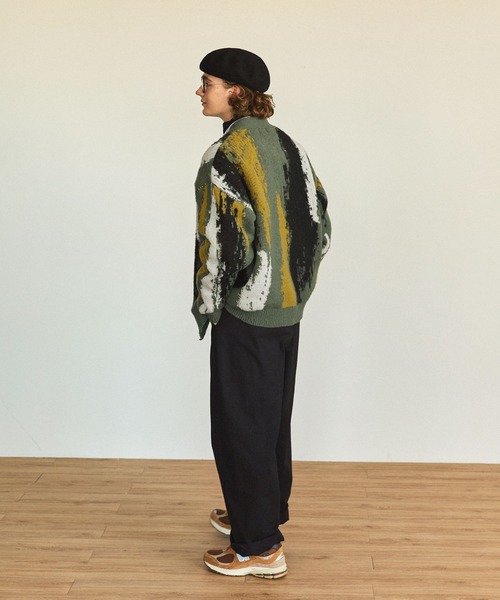 「EMMA CLOTHES」 ニットカーディガン M グレー メンズ_画像2