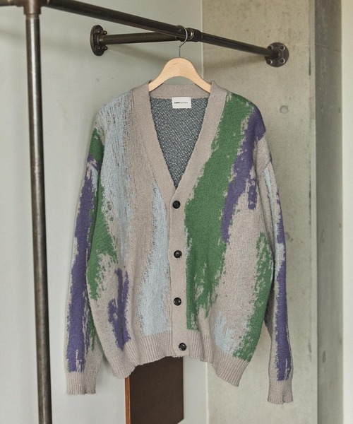 「EMMA CLOTHES」 ニットカーディガン M グレー メンズ_画像5
