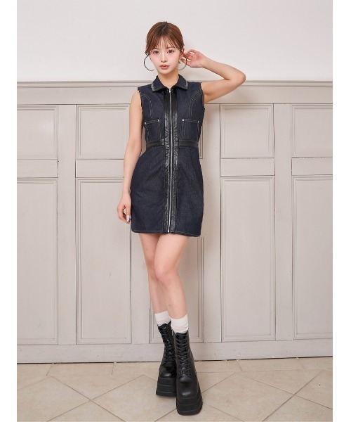「Darich」 シャツワンピース - インディゴブルー レディースの画像