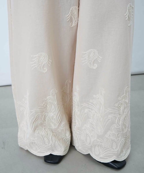 ワイドパンツ パンツ LC/LLL 刺繍コットンパンツ レディース_17