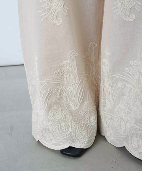 ワイドパンツ パンツ LC/LLL 刺繍コットンパンツ レディース_18