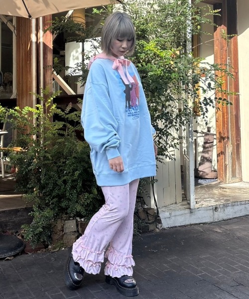 「Candy Stripper」 長袖ワンピース 2 ライトブルー レディース_画像9