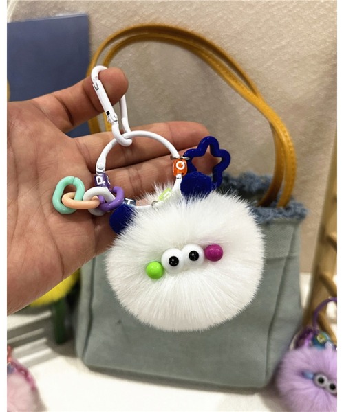 CHEER（チアー） キーホルダー もこもこモンスターファーチャーム
