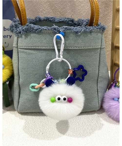 CHEER（チアー） キーホルダー もこもこモンスターファーチャーム