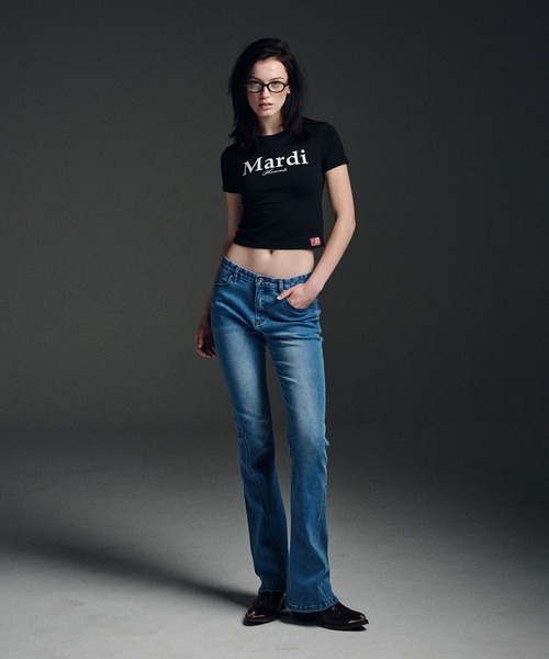 「Mardi Mercredi」 半袖Tシャツ FREE ホワイト×ネイビー レディース_画像7