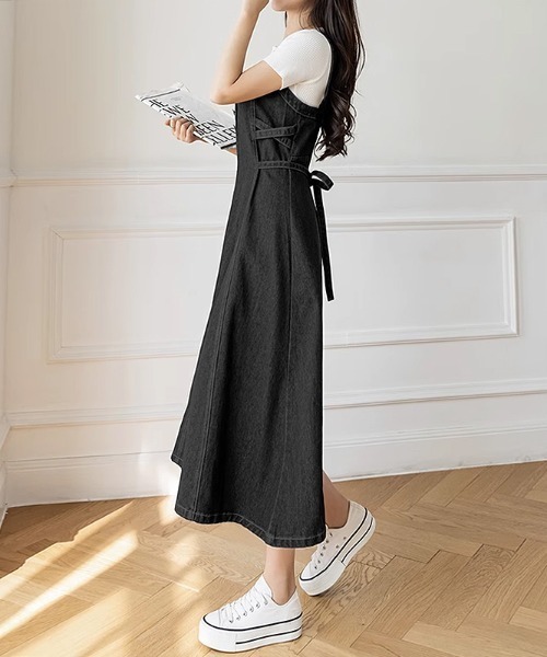 「COCOMOMO」 キャミソールワンピース X-LARGE ブラック レディース_画像2
