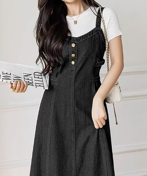 「COCOMOMO」 キャミソールワンピース X-LARGE ブラック レディース_画像5