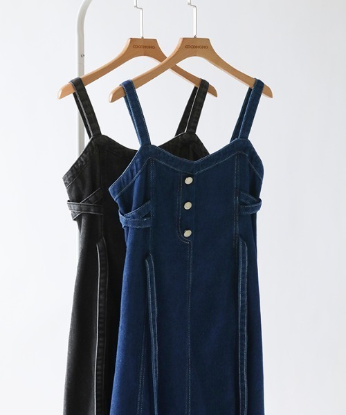 「COCOMOMO」 キャミソールワンピース X-LARGE ブラック レディース_画像7