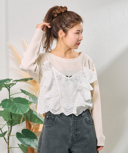 「CIAOPANIC TYPY」 キャミソールブラウス ONE SIZE ホワイト レディース_画像3