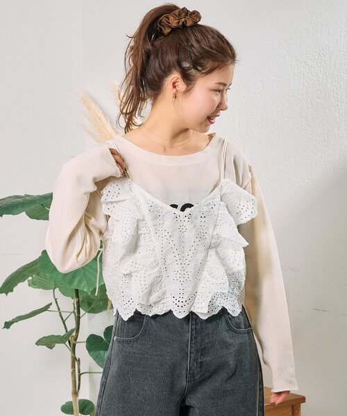 「CIAOPANIC TYPY」 キャミソールブラウス ONE SIZE ホワイト レディース_画像4