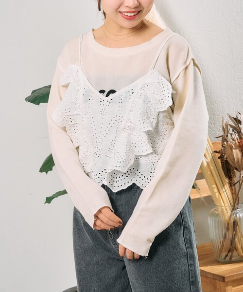 「CIAOPANIC TYPY」 キャミソールブラウス ONE SIZE ホワイト レディース_画像6