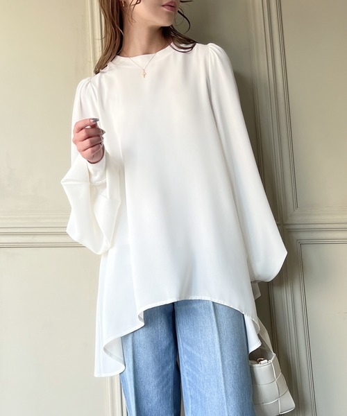 「junoah」 長袖ブラウス MEDIUM ブラック レディース_画像3