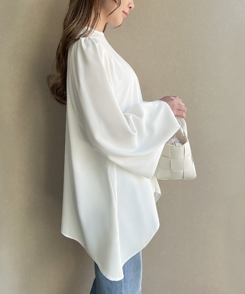 「junoah」 長袖ブラウス MEDIUM ブラック レディース_画像4